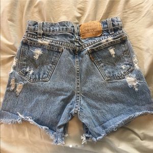 RARE vintage orange tab distressed Levi’s shorts